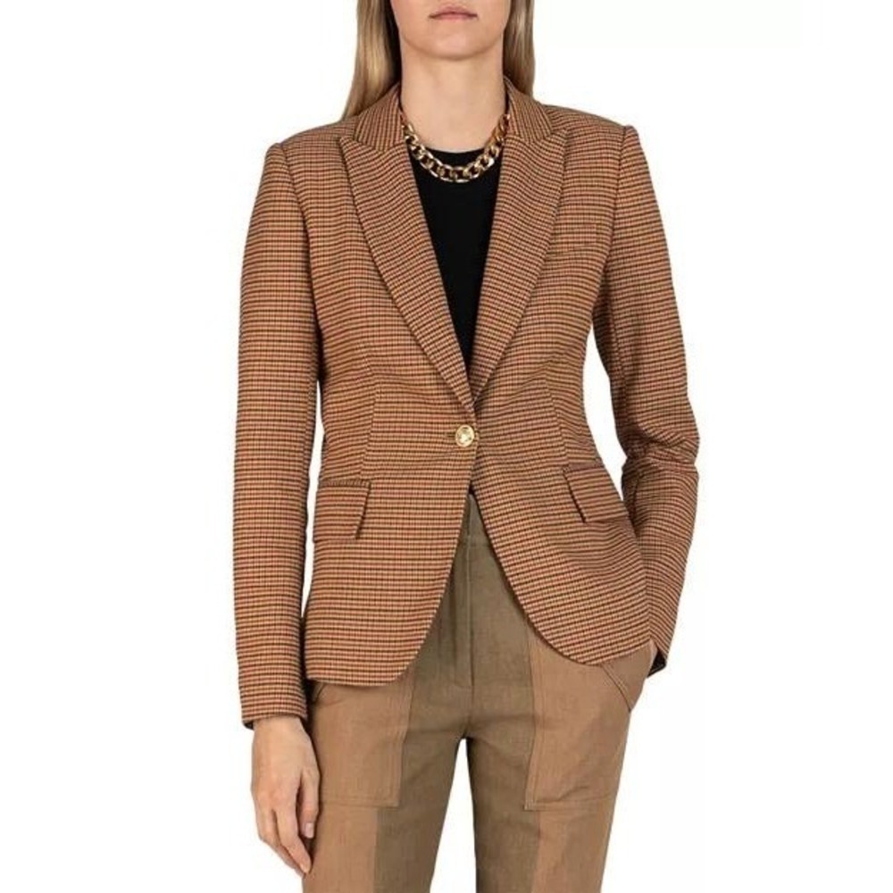 Derek Lam 10 Crosby Allie Houndstooth Plaid Blazer Sz US 2 Business Quiet Luxery